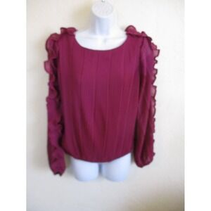 The Line of Style Top Size Medium Pintuck Pleated Ruffled Dressy NWT